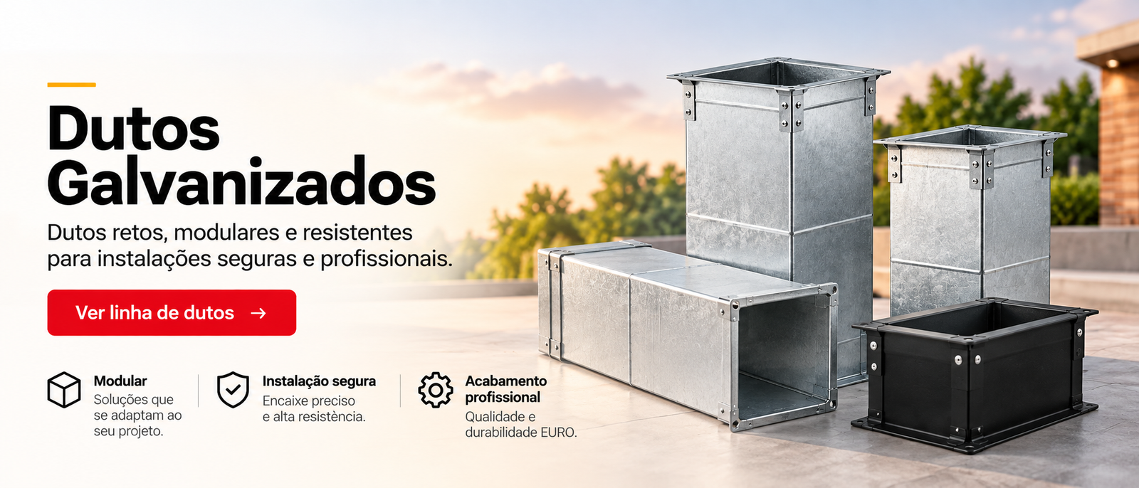 Dutos galvanizados EURO para sistemas de exaustão e chaminé